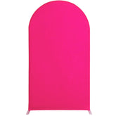 Lofaris (Ship In 24HR) Fushcia Spandex Fit Round Top Backdrop Wedding Arch Cover